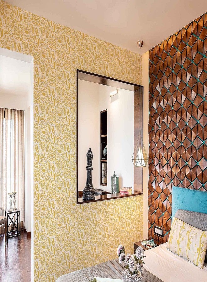 WallDesign قالب تصميم بنمط بيزلي قبلي للرسم على الجدران للمكاتب والمنازل والفنادق (مقاس التصميم 21 بوصة × 15 بوصة) - Image 1
